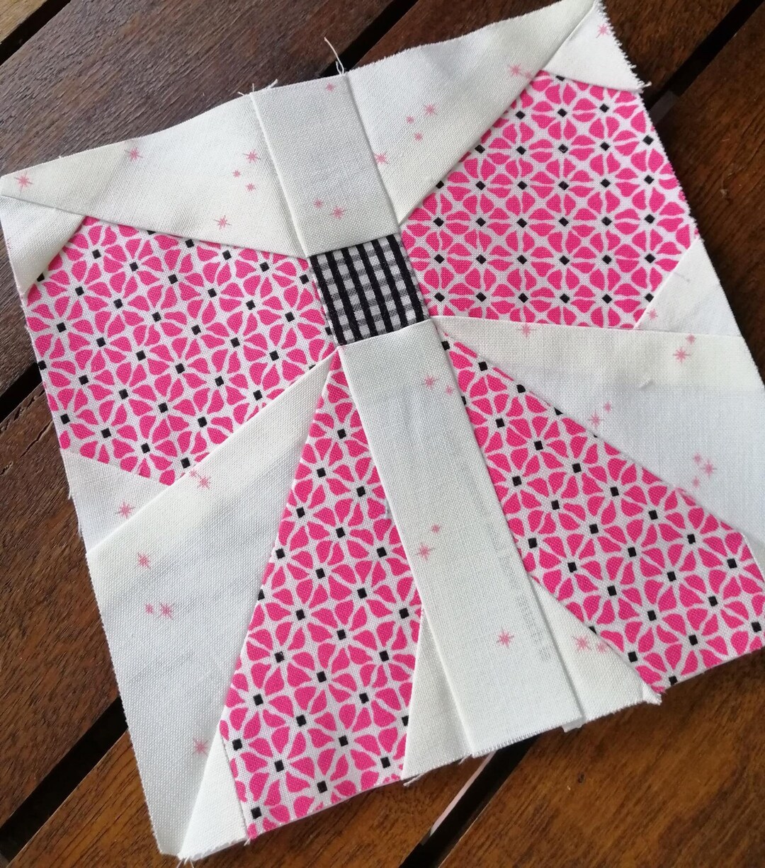 Ribbon Bow FPP Foundation Paper Piecing Quilt Block Pattern Digital ...