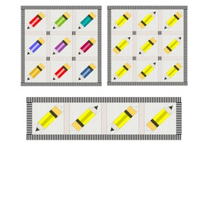 Fpp Free Pattern Pencil Pencil FPP Foundation Paper Piecing Quilt Block Pattern Digital ...