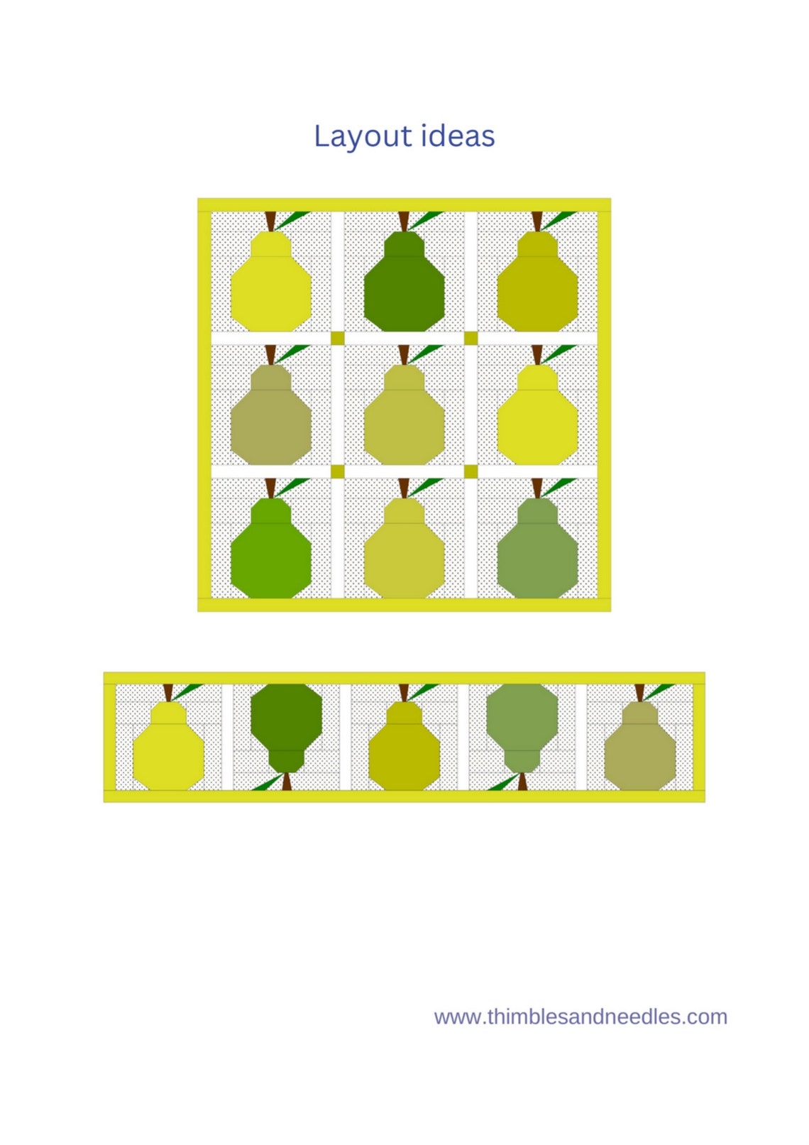 Pear FPP Foundation Paper Piecing Quilt Block Pattern Digital Download ...