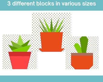 Succulent Blocks FPP Bundle Foundation Paper Piecing quilt block pattern Digital Download
