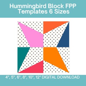 Hummingbird Block FPP Foundation Paper Piecing Quilt Block Pattern ...