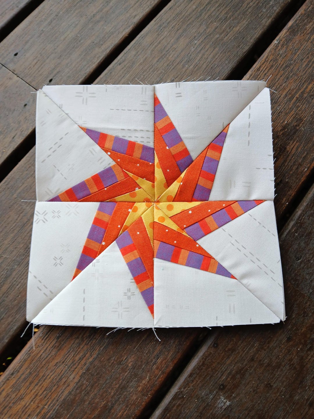 Triple Star Pattern Triple Star Twist Quilt Foundation Paper Piecing Pattern: FPP Digital ...