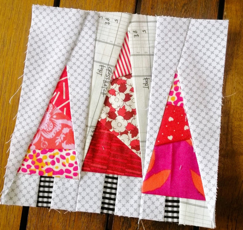 Scrappy Trees FPP Foundation Paper Piecing Quilt Block Pattern Digital ...