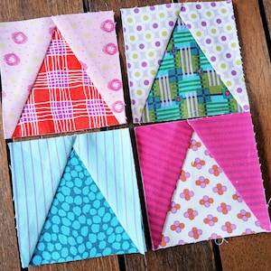 Triangle in a Square FPP Foundation Paper Piecing quilt block pattern Digital Download