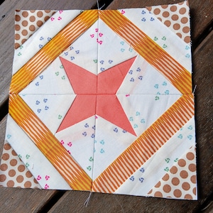 Framed Star FPP Foundation Paper Piecing quilt block pattern Digital Download