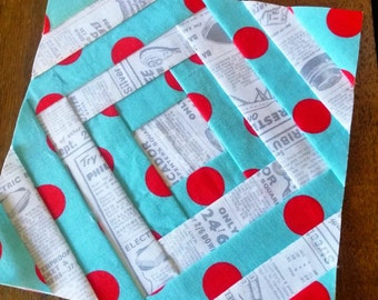 Courthouse on Point FPP Foundation Paper Piecing quilt block pattern Digital Download