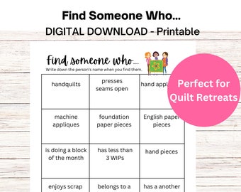 Find Someone Who... Printable Digital Download Quilt Retreat Activities