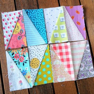 Half Rectangle Triangles FPP Foundation Paper Piecing quilt block pattern Digital Download