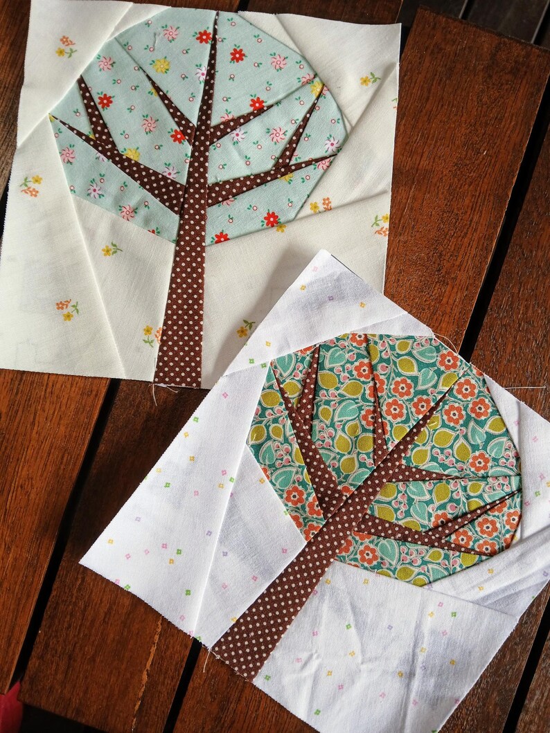 Four Seasons Tree FPP Foundation Paper Piecing Quilt Block Pattern ...