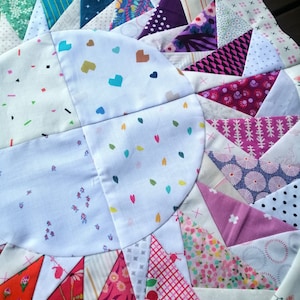 Flying Geese Circle Foundation Paper Piecing FPP Mini Quilt Block ...