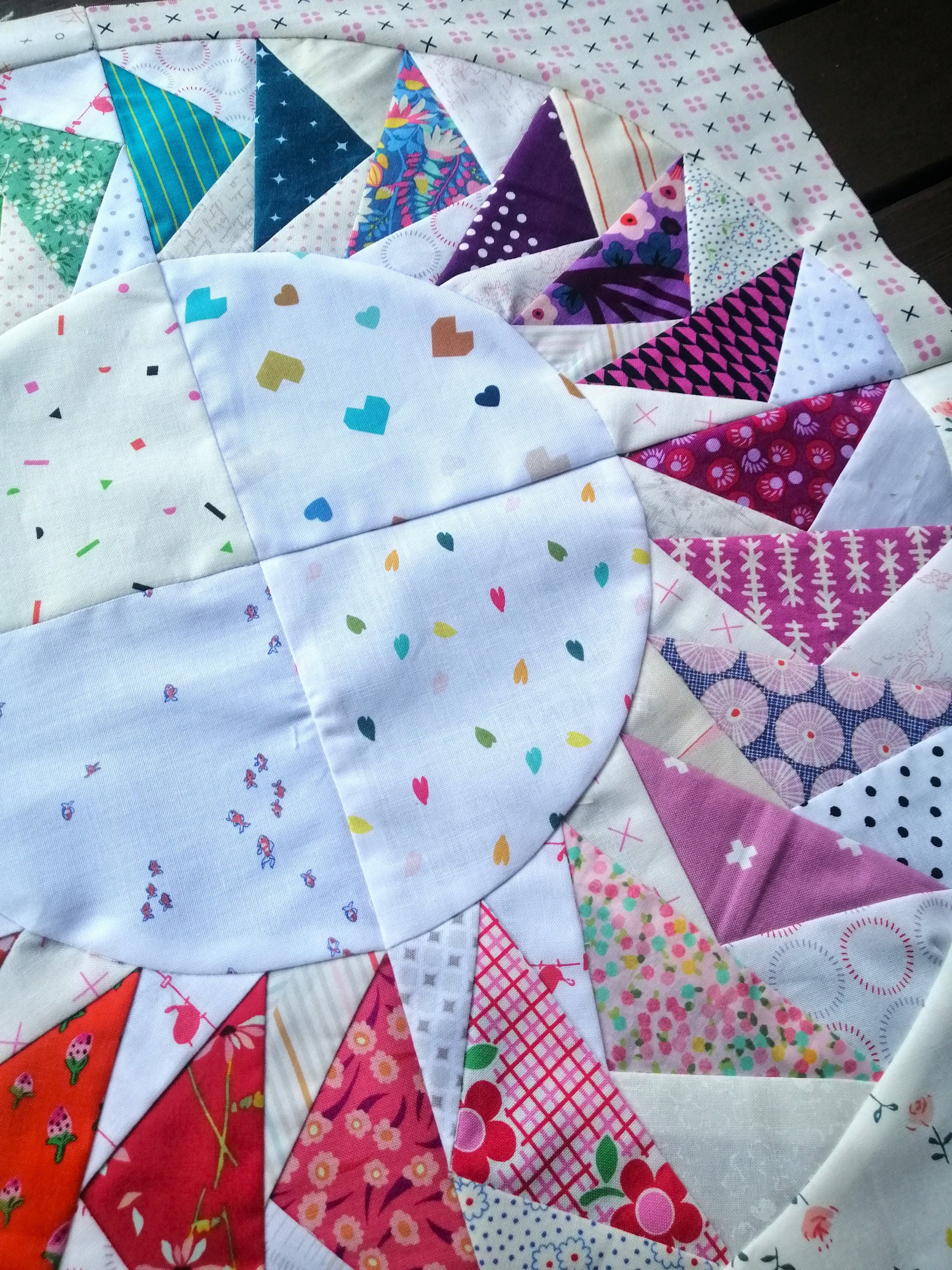 Flying Geese Circle Foundation Paper Piecing FPP Mini Quilt Block ...