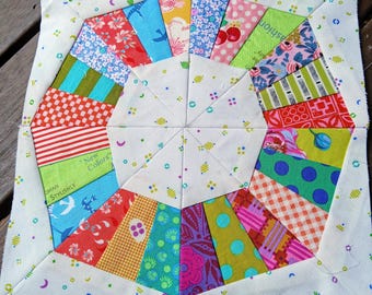 Octagon Ring FPP Foundation Paper Piecing quilt block pattern Digital Download
