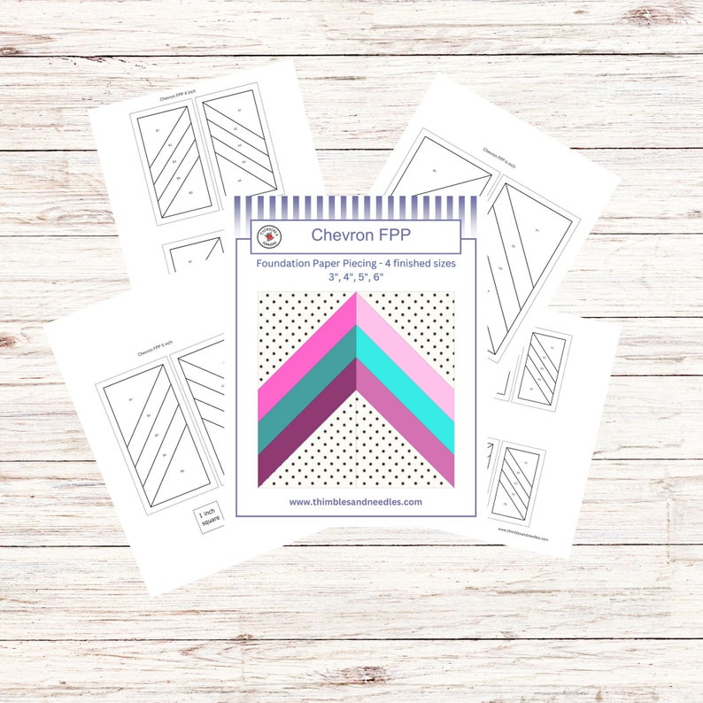 Quilt Border Chevron FPP Foundation Paper Piecing Block Pattern Digital ...