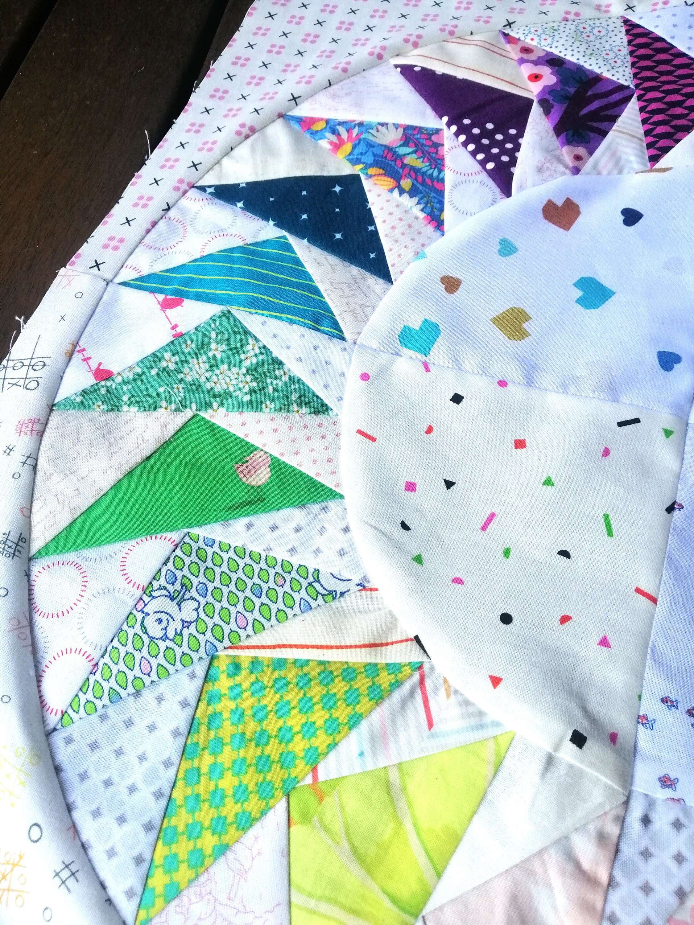 Flying Geese Circle Foundation Paper Piecing FPP Mini Quilt Block ...