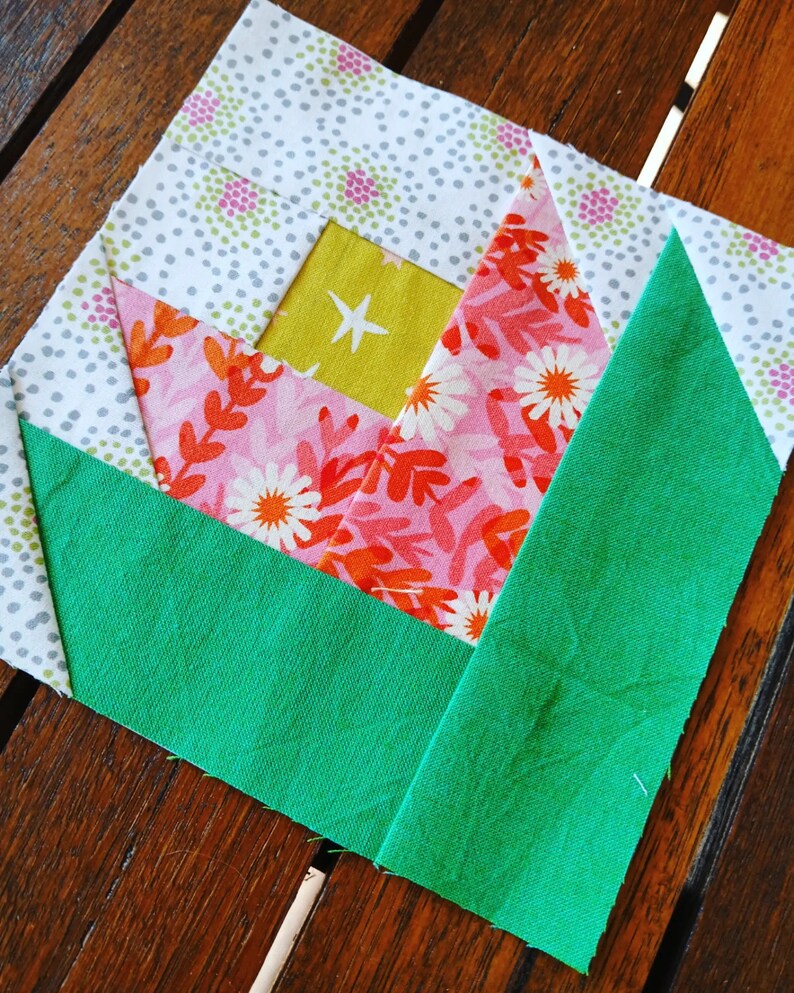 Tulip Bloom FPP Foundation Paper Piecing Quilt Block Pattern Digital ...