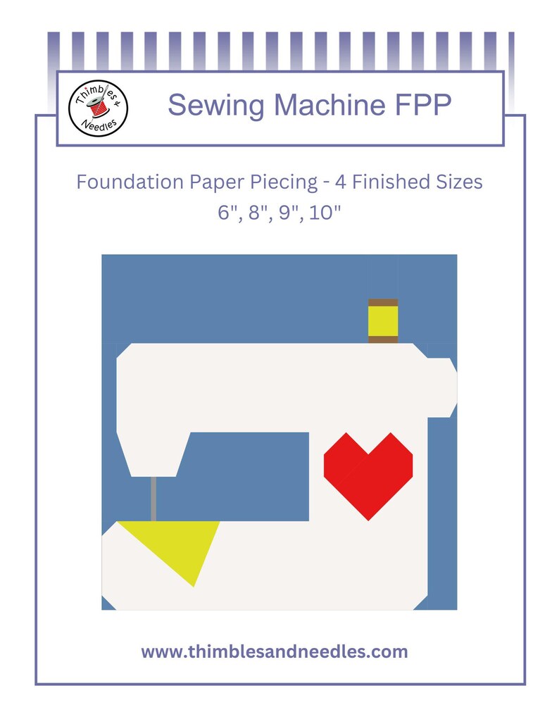 Sewing Machine Foundation Paper Piecing Pattern: FPP Digital Download ...