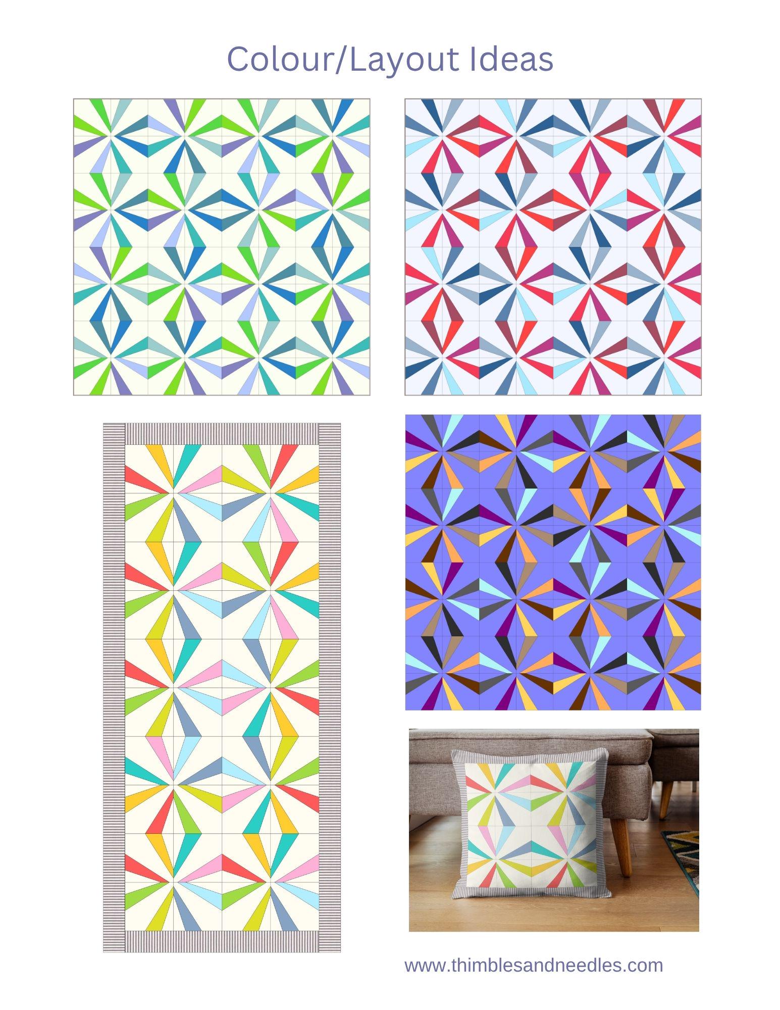 Endless Chain Piercing Pattern Endless Chain Quilt Foundation Paper Piecing Pattern: FPP Digital ...