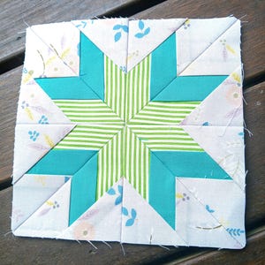 Double Star FPP Foundation Paper Piecing quilt block pattern Digital Download