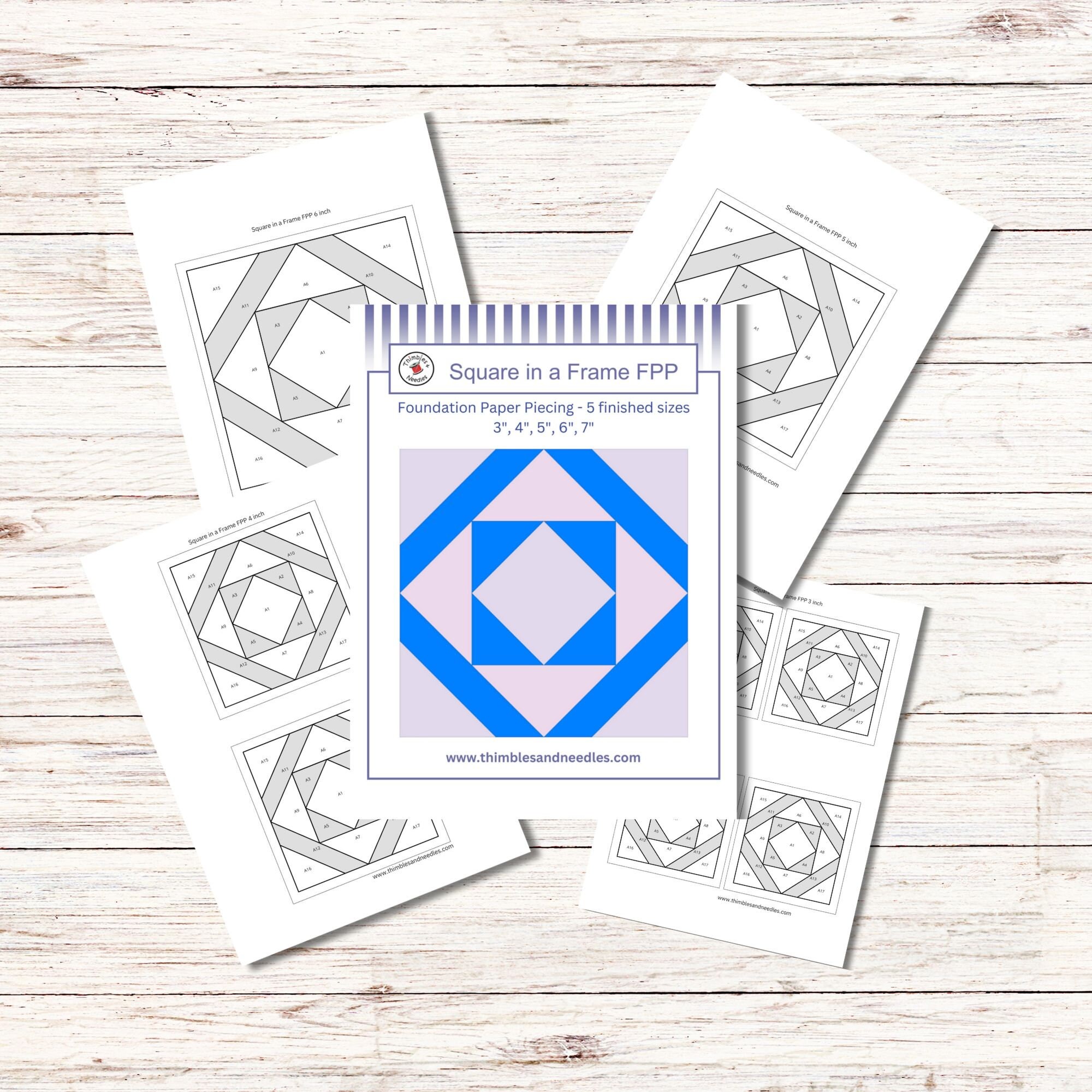 Square in a Frame FPP Foundation Paper Piecing Quilt Block Pattern ...