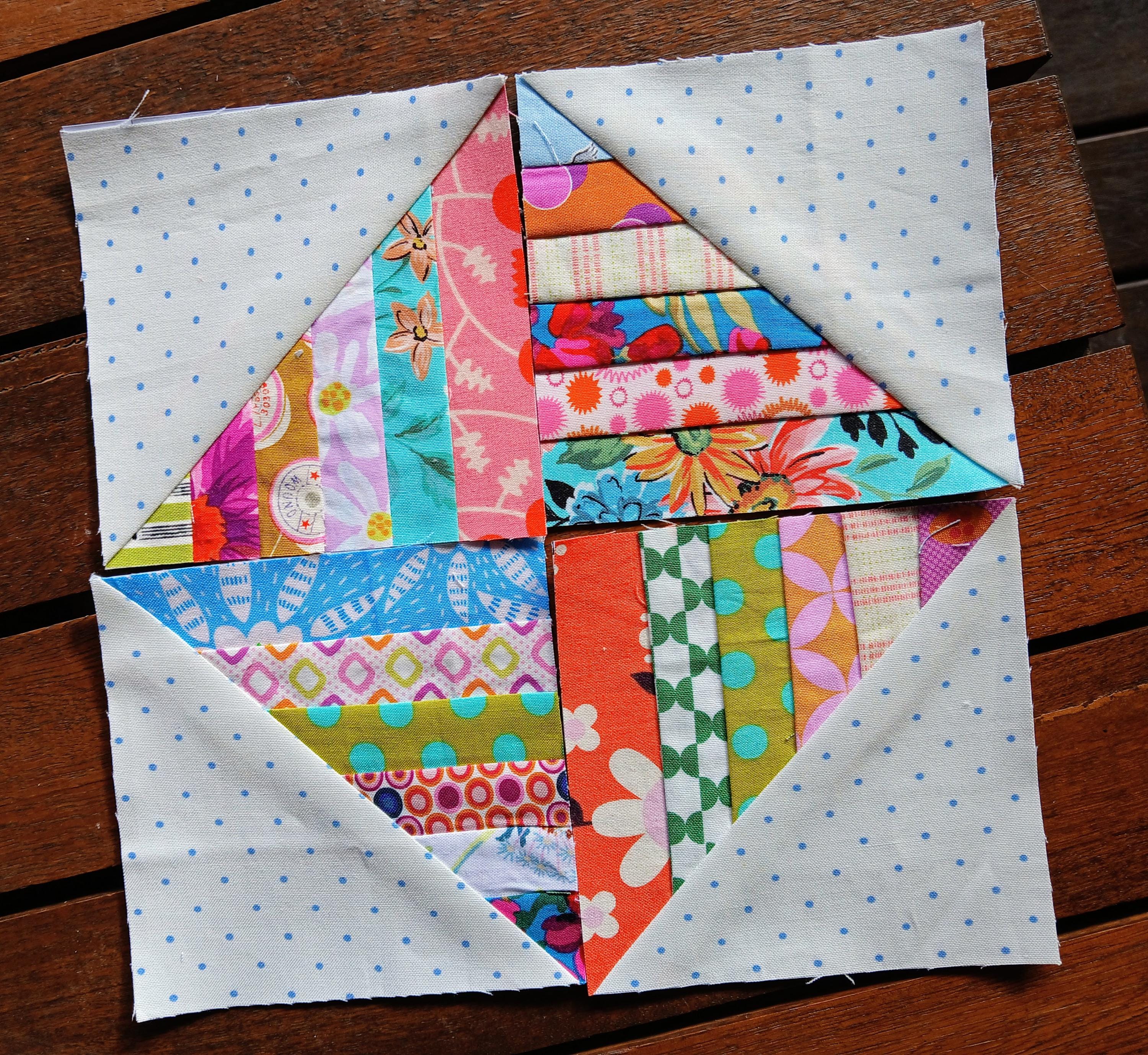 String Half Square Triangle Quilt Block 1 Pattern: FPP Digital Download ...