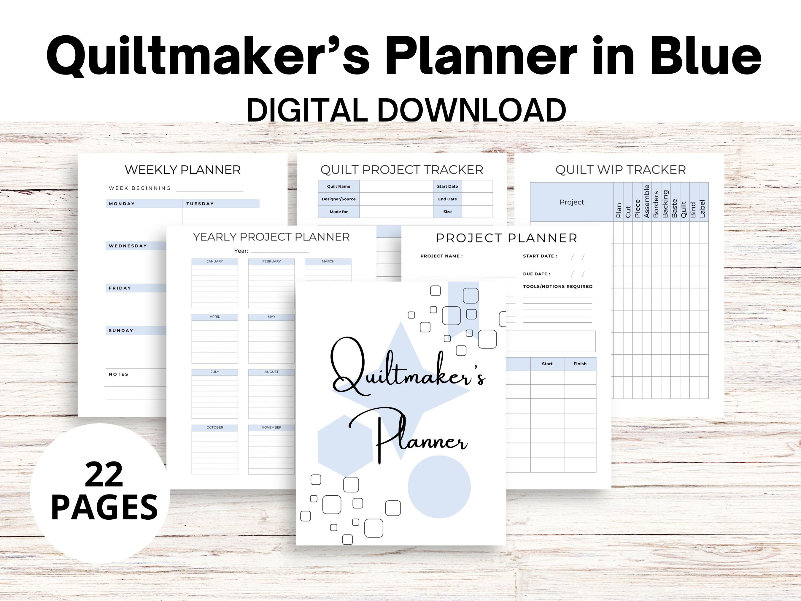 Quiltmaker's Planner, Printable Simple Quilting Journal Digital ...