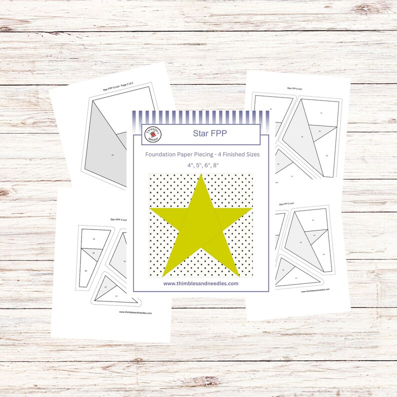Star FPP Foundation Paper Piecing Quilt Block Pattern Digital Download ...