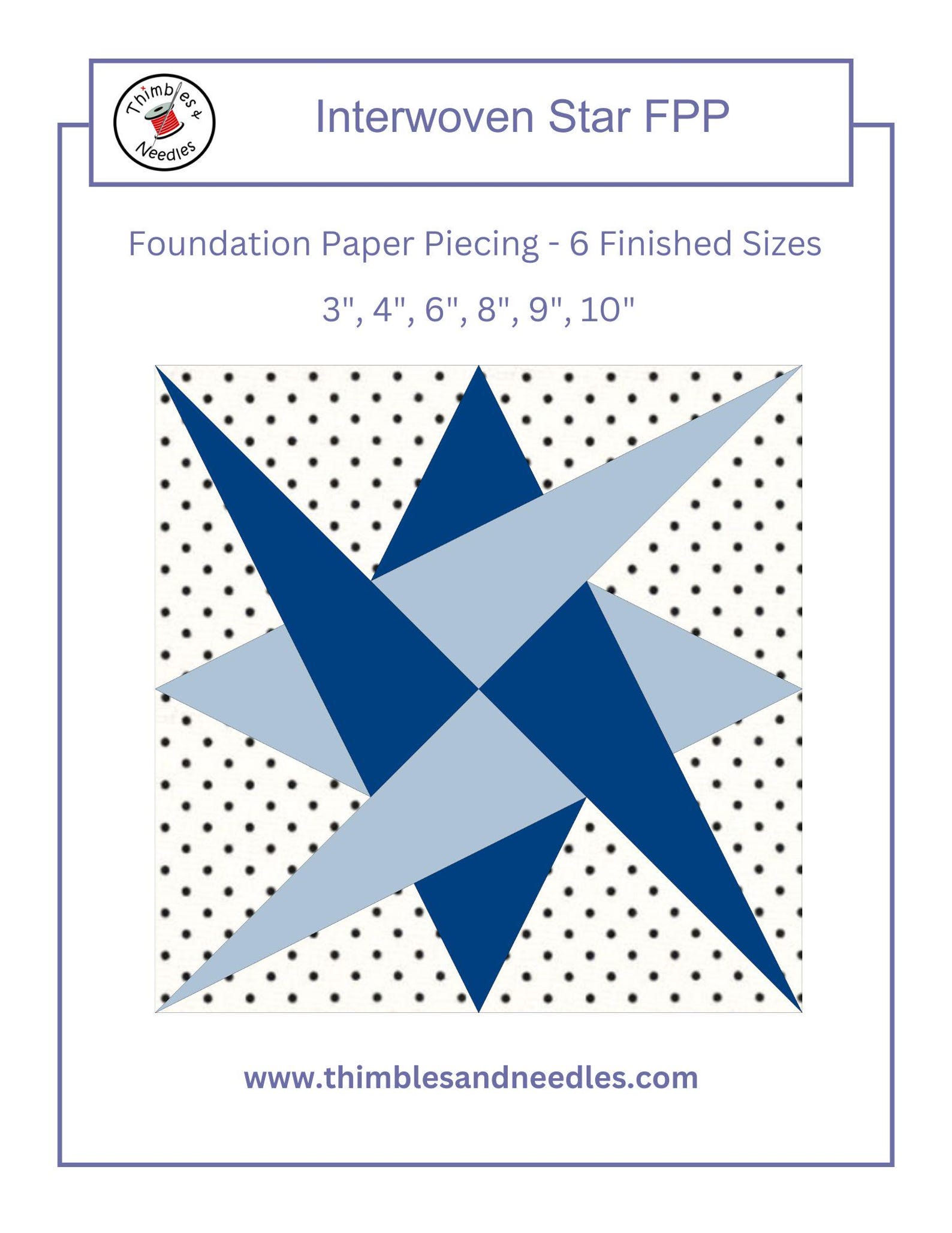 Interwoven Star FPP Foundation Paper Piecing Quilt Block Pattern ...