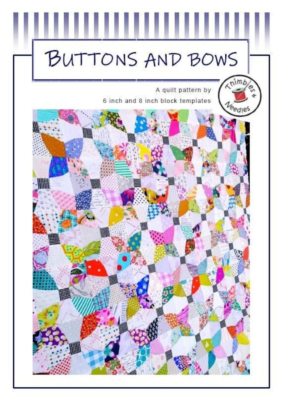Buttons and Bows Quilt Pattern, PDF Quilt Pattern, Scrap Quilt Pattern