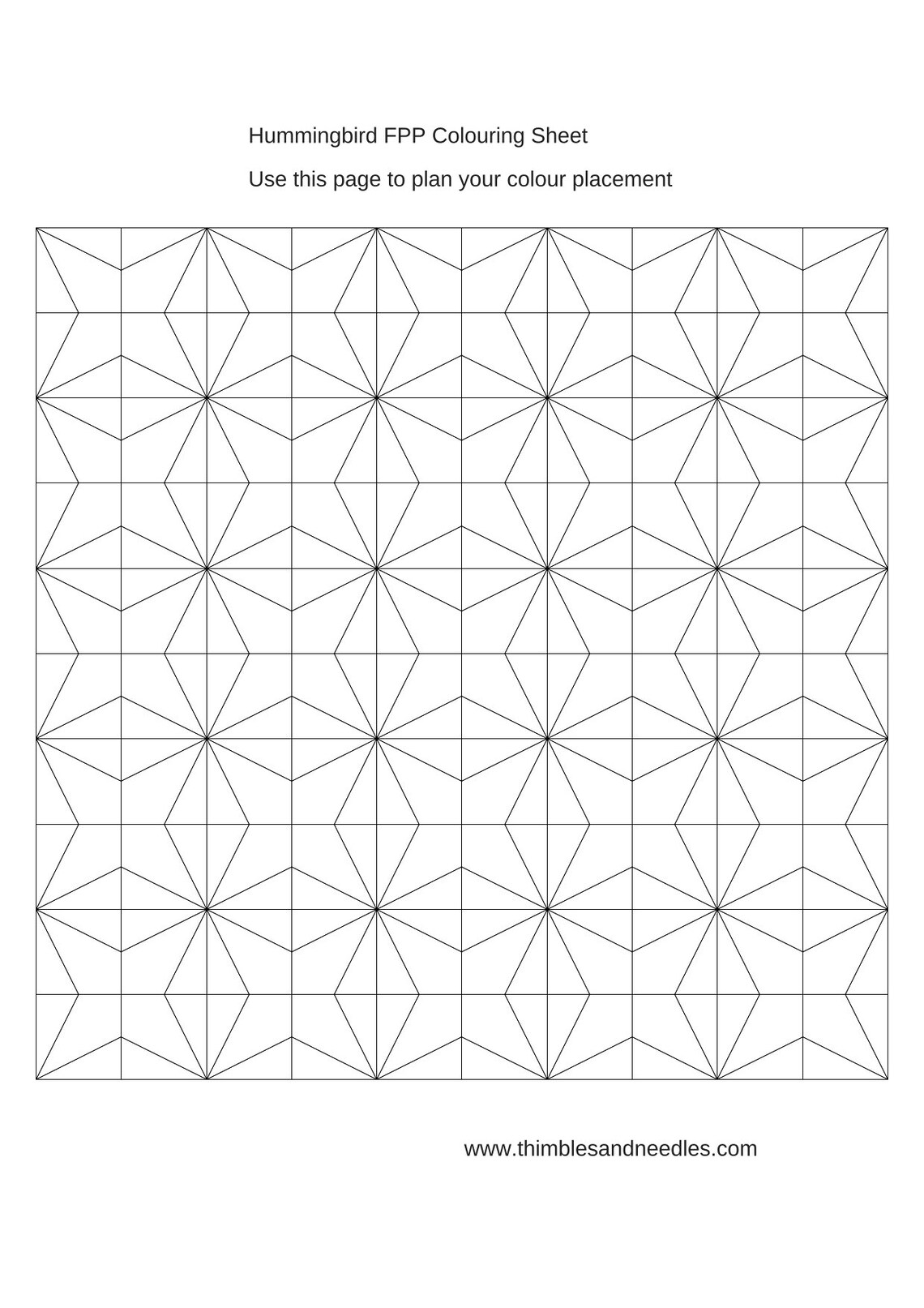 Hummingbird Block FPP Foundation Paper Piecing Quilt Block Pattern ...