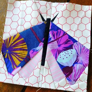 Moth FPP Foundation Paper Piecing quilt block pattern Digital Download