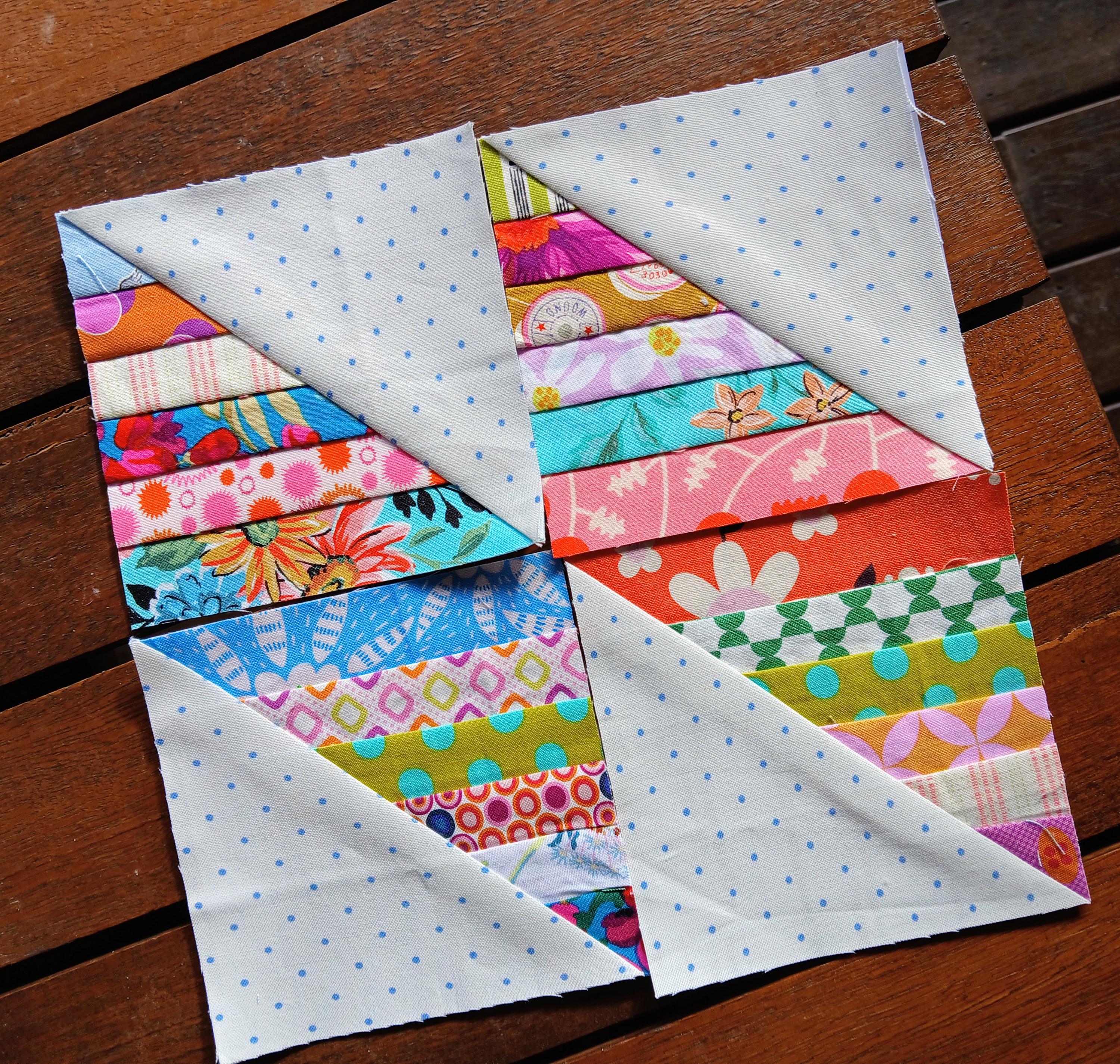 String Half Square Triangle Quilt Block 1 Pattern: FPP Digital Download ...