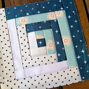 Log Cabin Foundation paper piecing FPP quilt block pattern Digital Download