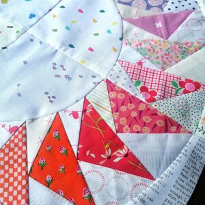 Flying Geese Circle Foundation Paper Piecing FPP Mini Quilt Block ...