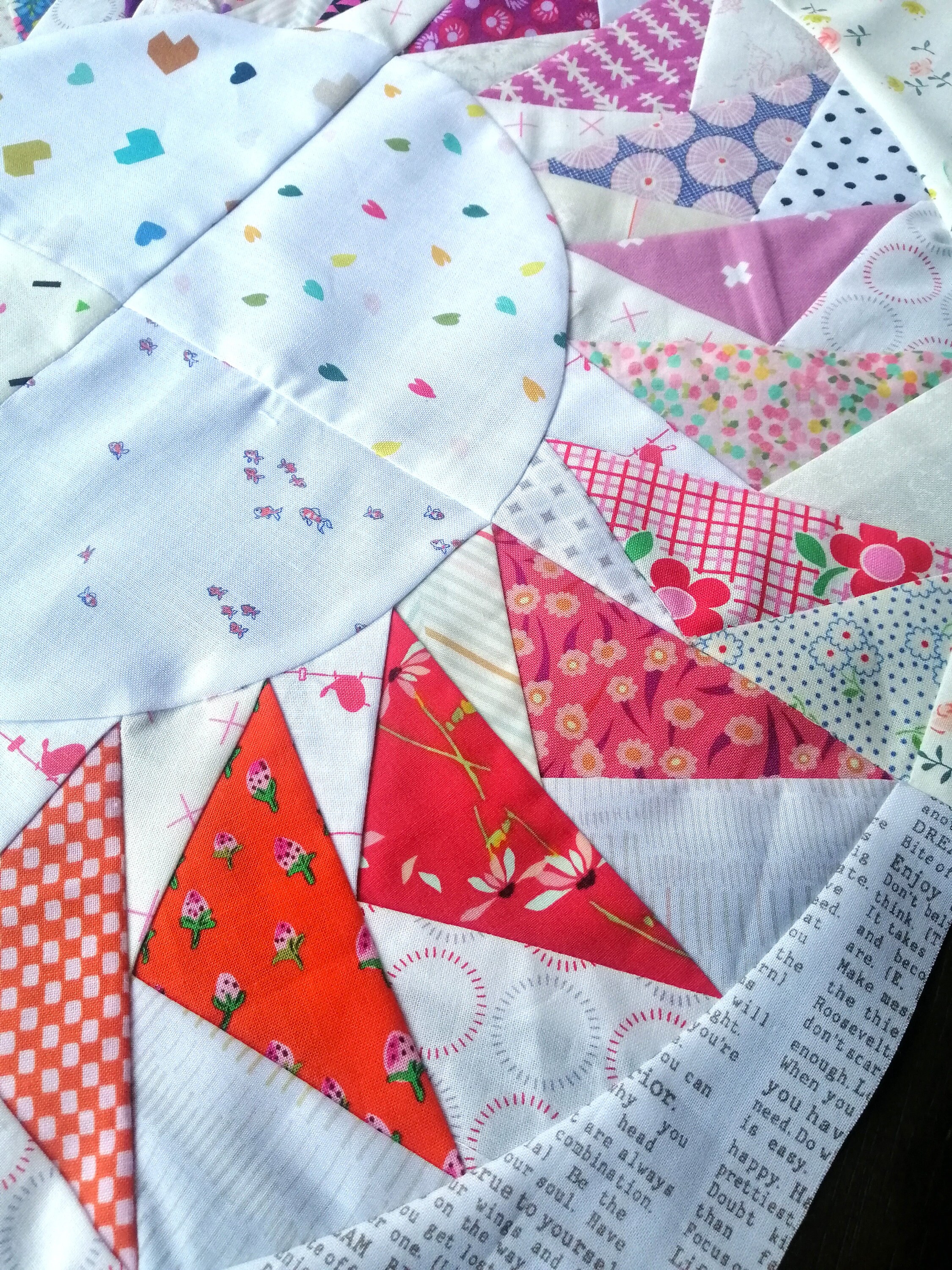 Flying Geese Circle Foundation Paper Piecing FPP Mini Quilt Block ...