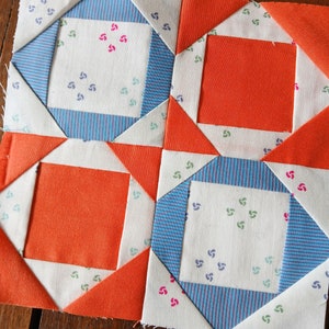 Modello per quilt con blocco Economy Variation FPP Foundation Paper Piecing, download digitale