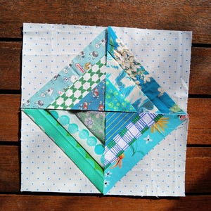 String Half Square Triangle Quilt Block 2 Pattern: FPP Digital Download