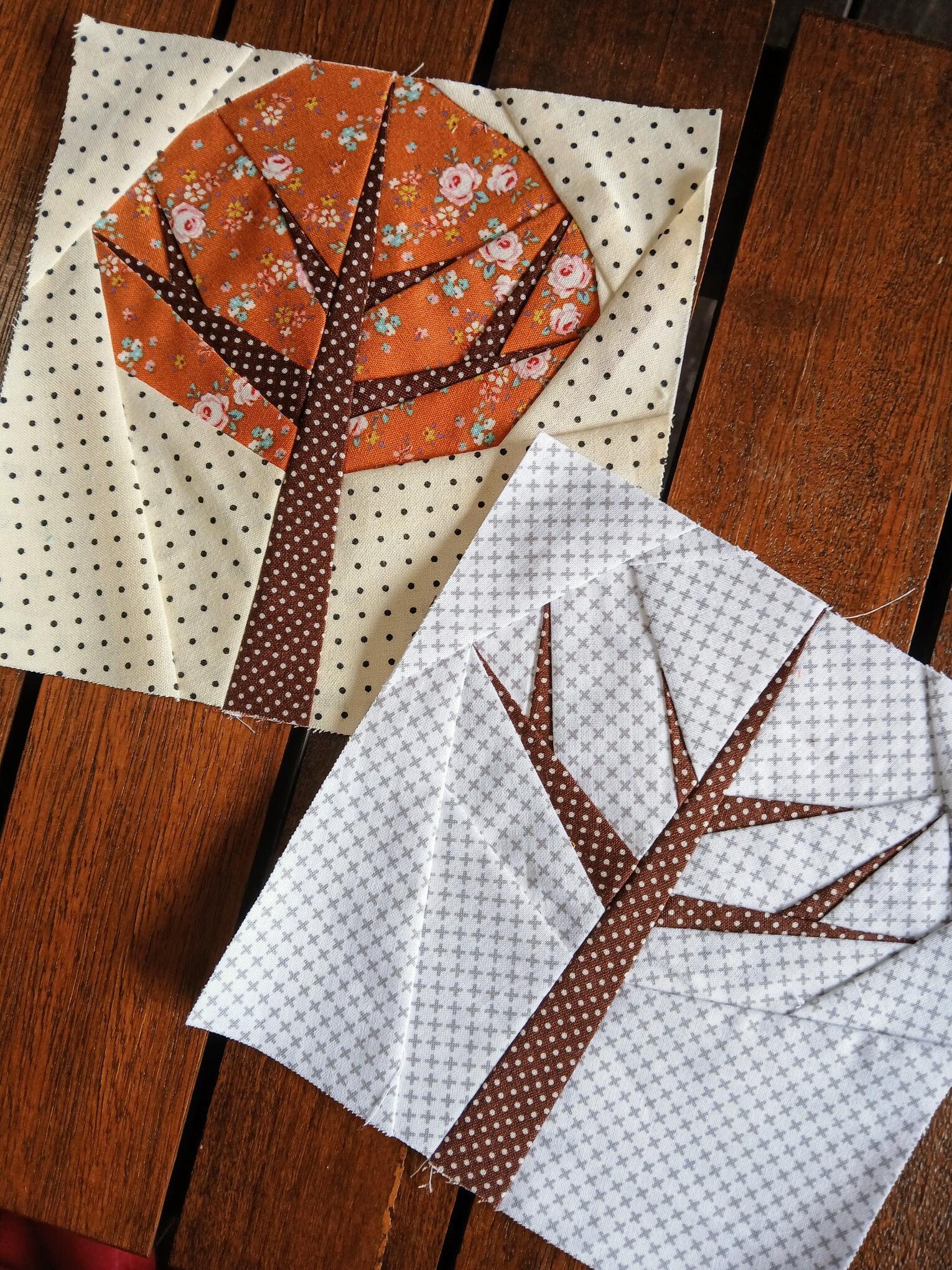 Four Seasons Tree FPP Foundation Paper Piecing Quilt Block Pattern ...