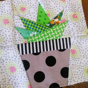 Blocco succulento 1 FPP Foundation Paper Piecing modello quilt block download digitale
