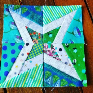 Starburst FPP Foundation Paper Piecing quilt block pattern Digital Download