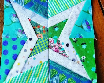 Patrón de bloque de colcha de papel Starburst FPP Foundation Paper Piecing Descarga digital