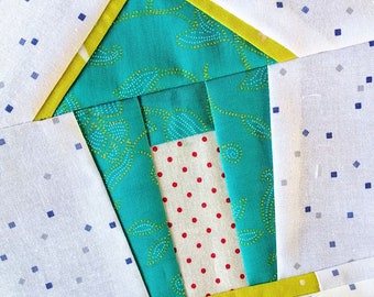 Beach Hut Foundation Paper-piecing FPP-quiltblokpatroon Digitale download
