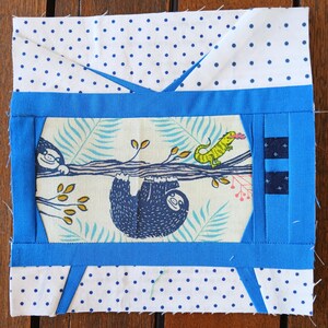 Television TV FPP Foundation Paper Piecing quilt block pattern Digital Download