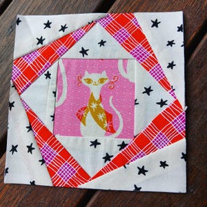 Simple Twisted Log Cabin FPP Foundation Paper Piecing quilt block pattern Digital Download
