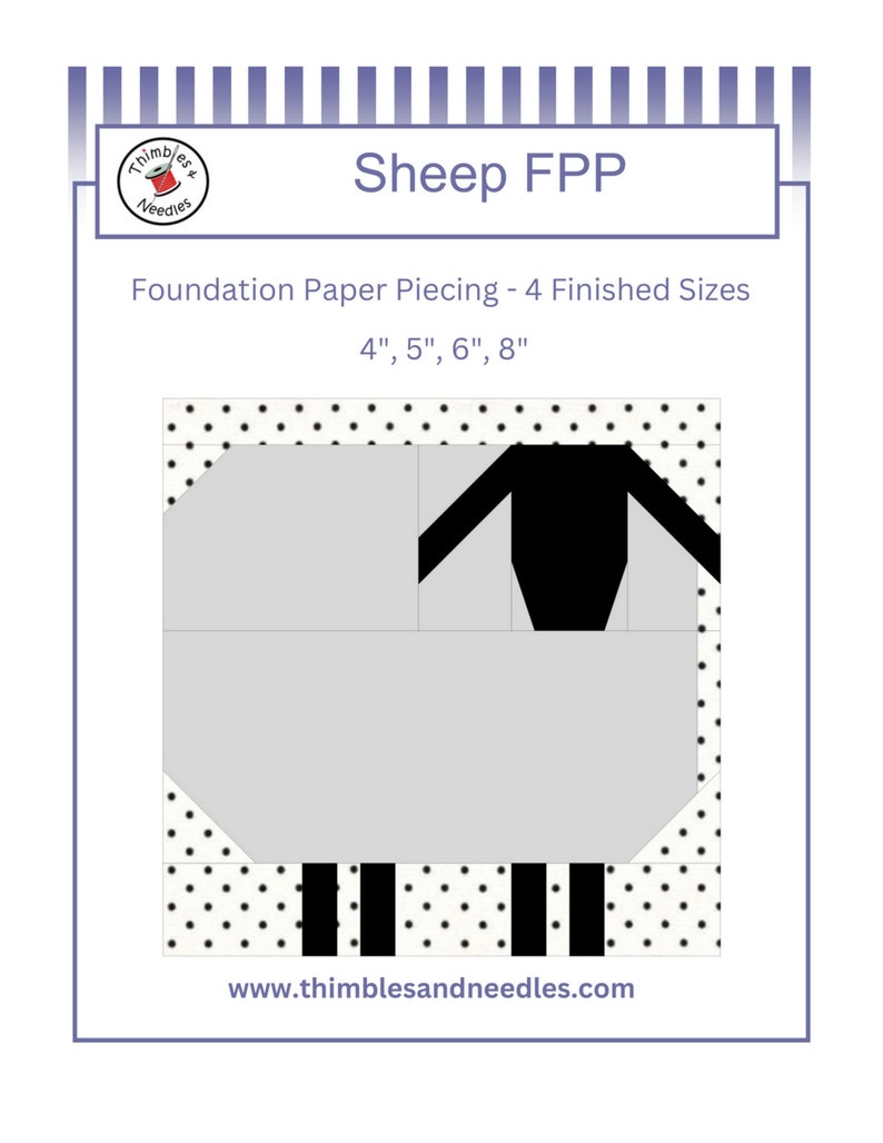 Pattern Blocks Sheep Sheep FPP Foundation Paper Piecing Quilt Block Pattern Digital Download ...