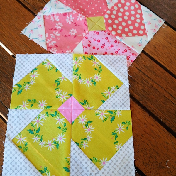 Primrose Flower FPP Foundation Paper Piecing quilt block pattern Digital Download