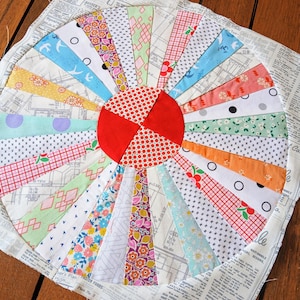 Wielblok FPP Foundation Paper Piecing quiltblokpatroon 14 inch digitale download