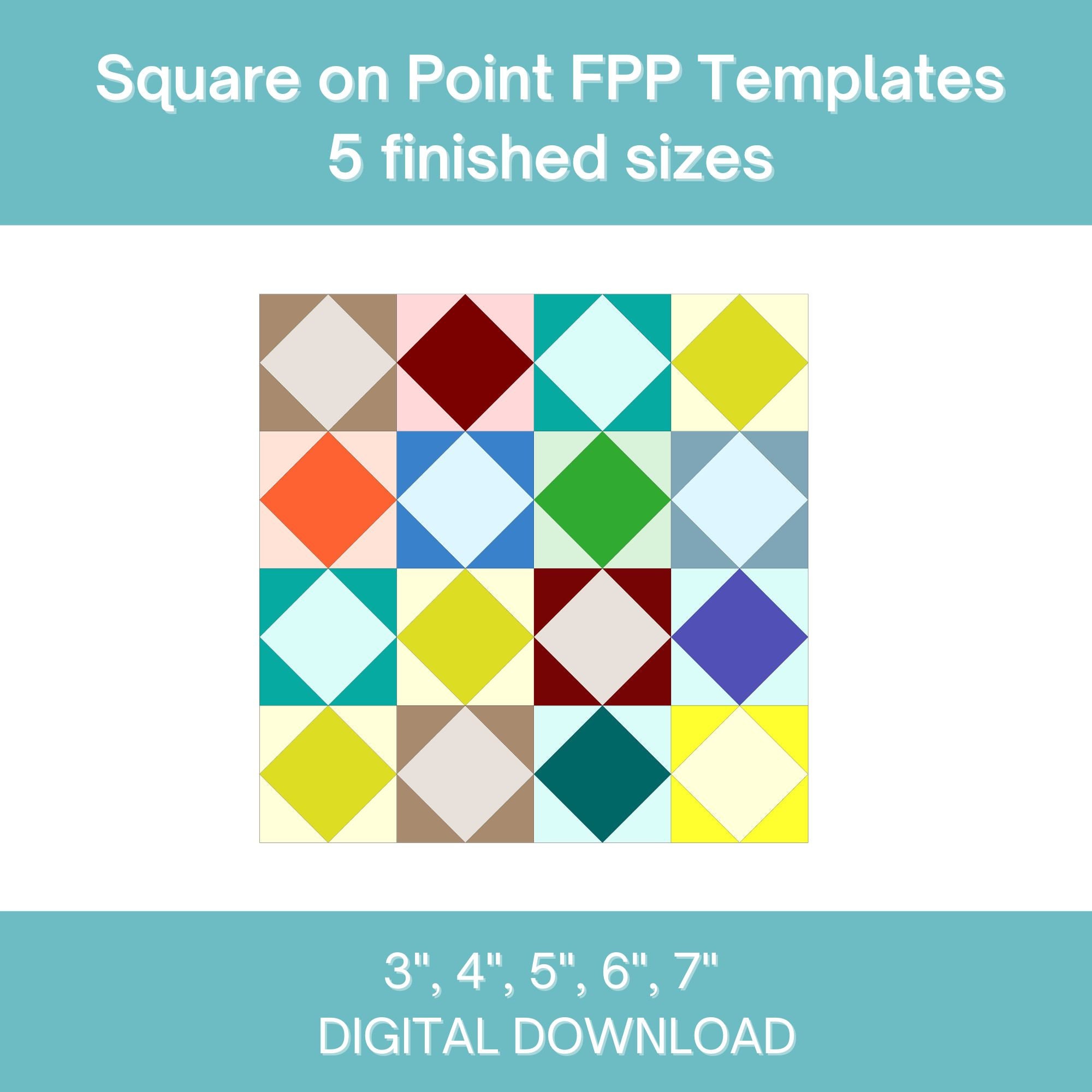 Square on Point FPP Foundation Paper Piecing Quilt Block Pattern ...