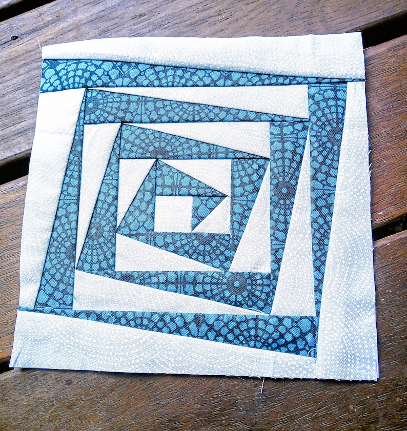 Log Cabin Spiral foundation paper piecing pattern fpp quilt block  Thimbles and Needles