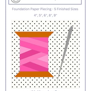 Needle and Spool FPP Foundation Paper Piecing Quilt Block Pattern ...