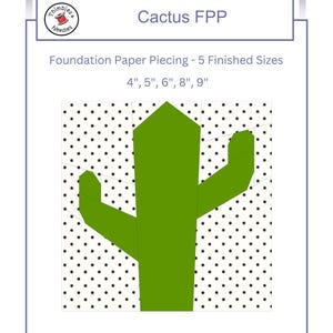 Cactus FPP Foundation Paper Piecing Quilt Block Pattern Digital ...